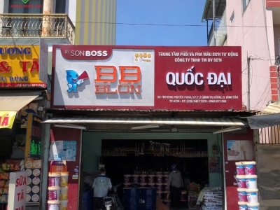 Thi công Biển hiệu quảng cáo Mặt dựng Alu Ferroli Sơn Boss BB Blon