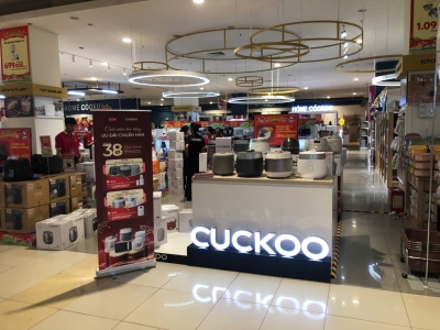 Thi công quầy kệ cho thương hiệu CucKoo tại Bình Dương